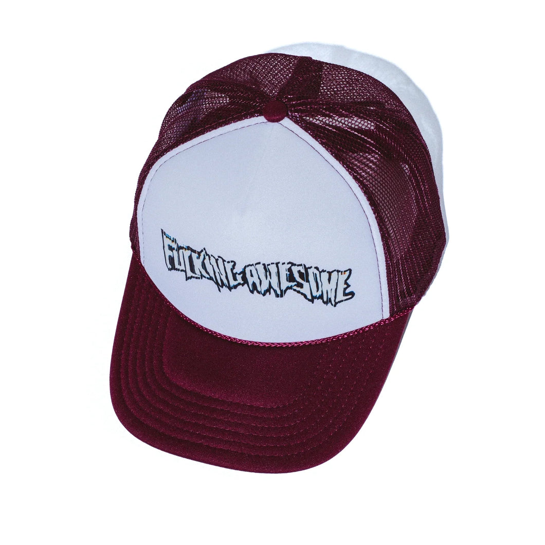 Scanner Warp Stamp Trucker Hat 25SP - Burgundy